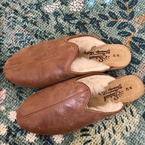 Sabah Brown Leather Women's Slip-Ons